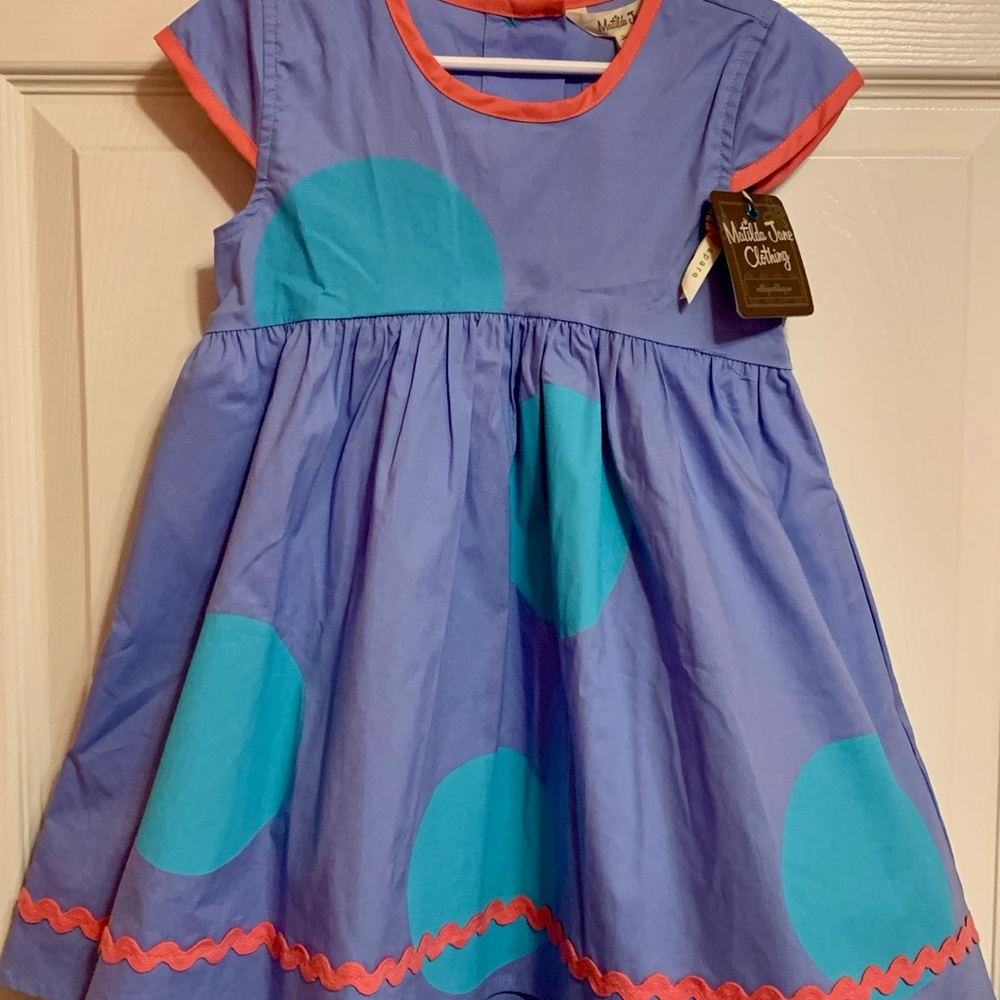 Matilda Jane Purple Dress with Blue and Pink Accents